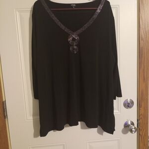Rafaella Black Tunic with Silver Details